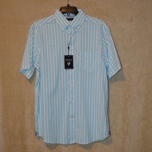 Men’s Size M Cremieux Performance Short-Sleeve Button-Down Shirt, NWOT